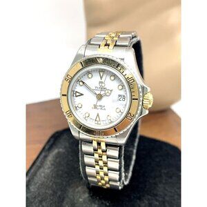 Tudor Women's Watch Vintage Swiss Automatic White Dial Two Tone Gold Steel 27mm